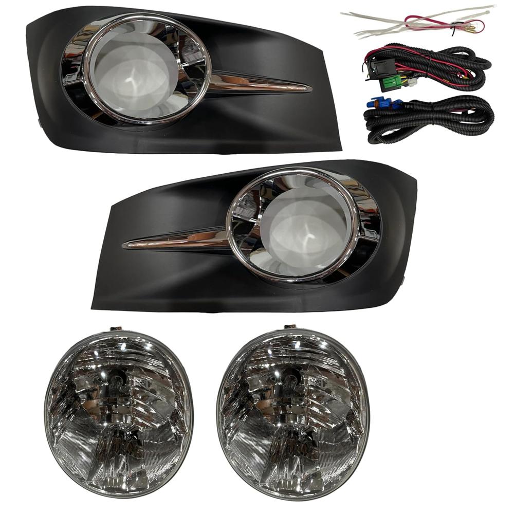 K D Fog Lamp Set Fortuner T2 Complete Kit with Wiring Harness, 2009-2016 Models, Pair