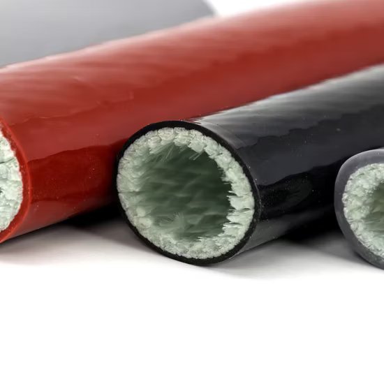 Fire Resistant Sleeve - Silicone & Fiberglass, Standard Size, Red | Flame Resistant & Insulation, Polished Surface Treatment