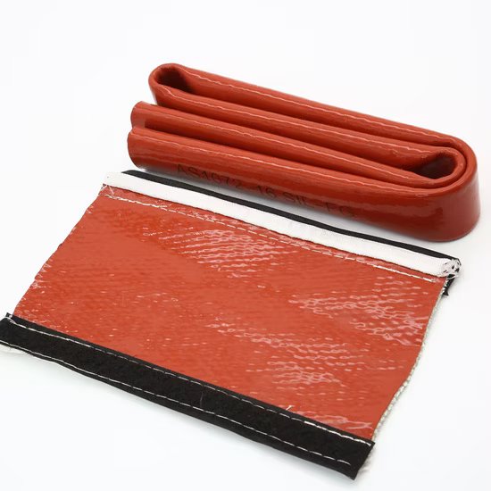 Fire Resistant Sleeve - Silicone & Fiberglass, Standard Size, Red | Flame Resistant & Insulation, Polished Surface Treatment