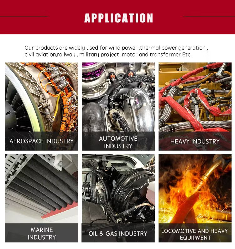 Fire Resistant Sleeve - Silicone & Fiberglass, Standard Size, Red | Flame Resistant & Insulation, Polished Surface Treatment