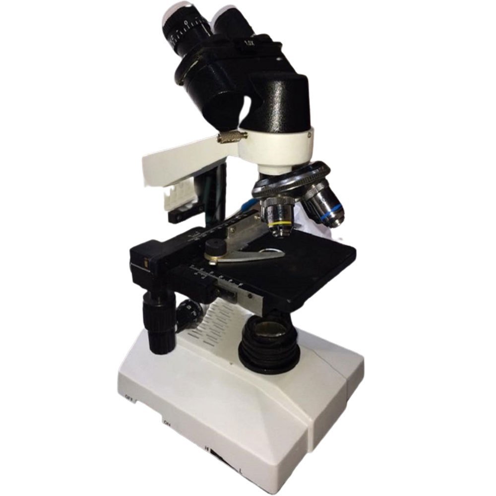Binocular Microscope - Dimensions: 300mm X 200mm X 450mm | Features: 45â° Inclined Binocular Head, Coarse & Fine Adjustment, Achromatic Objectives, Led Illumination, Double Layer Mechanical Stage