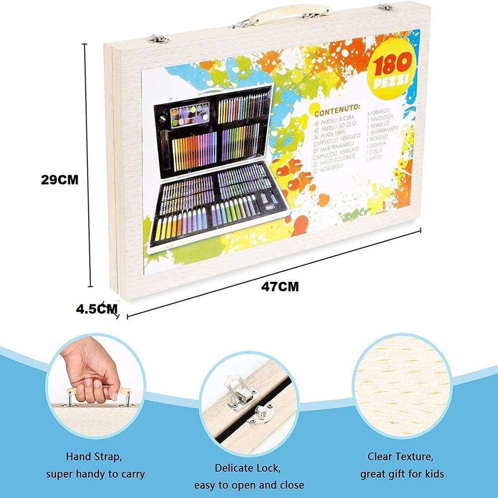 180 Pc Color Kit - Binding: Portable Carry Case With Snap Lock Clamshell Opening Dual Side Storage