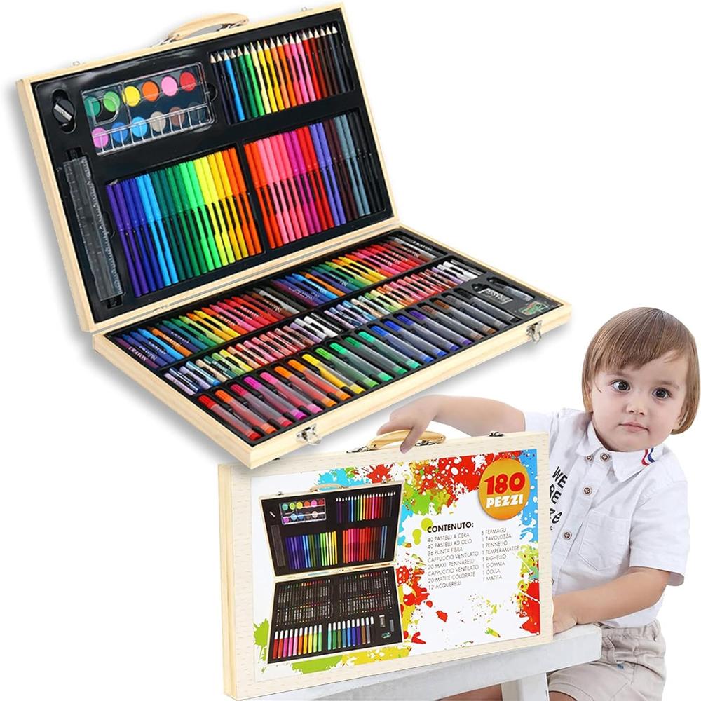 180 Pc Color Kit - Binding: Portable Carry Case With Snap Lock Clamshell Opening Dual Side Storage