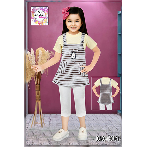 Girls Dungarees With Leggings Pants - Color: Grey