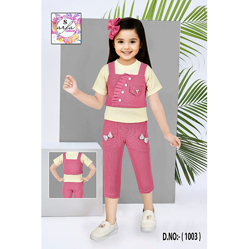 Girls Tops Jacket And Capri Pants - Design: Attractive