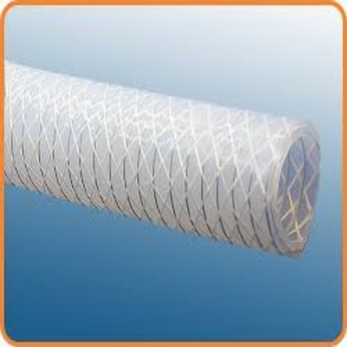 Silicone Polyester Braiding With Ss Helical Wire Reinforced Hose - Color: White