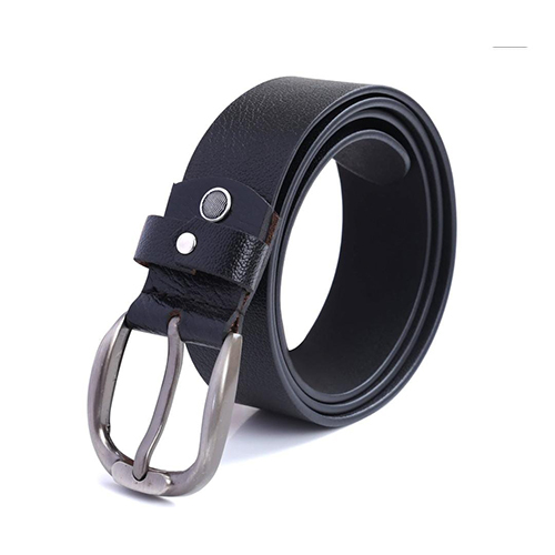 Black Leather Belt - Buckle Material: Steel