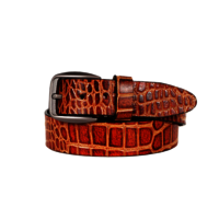 Printed Leather Belt - Buckle Material: Steel