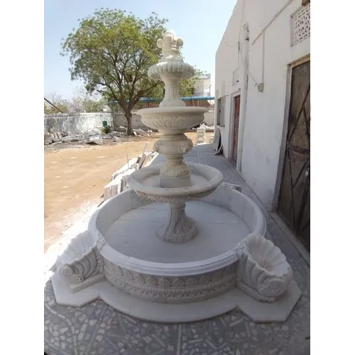 White Marble Versatile Fountain with Pound 