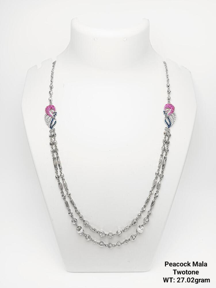 92.5 New Design Silver Peacock Mala