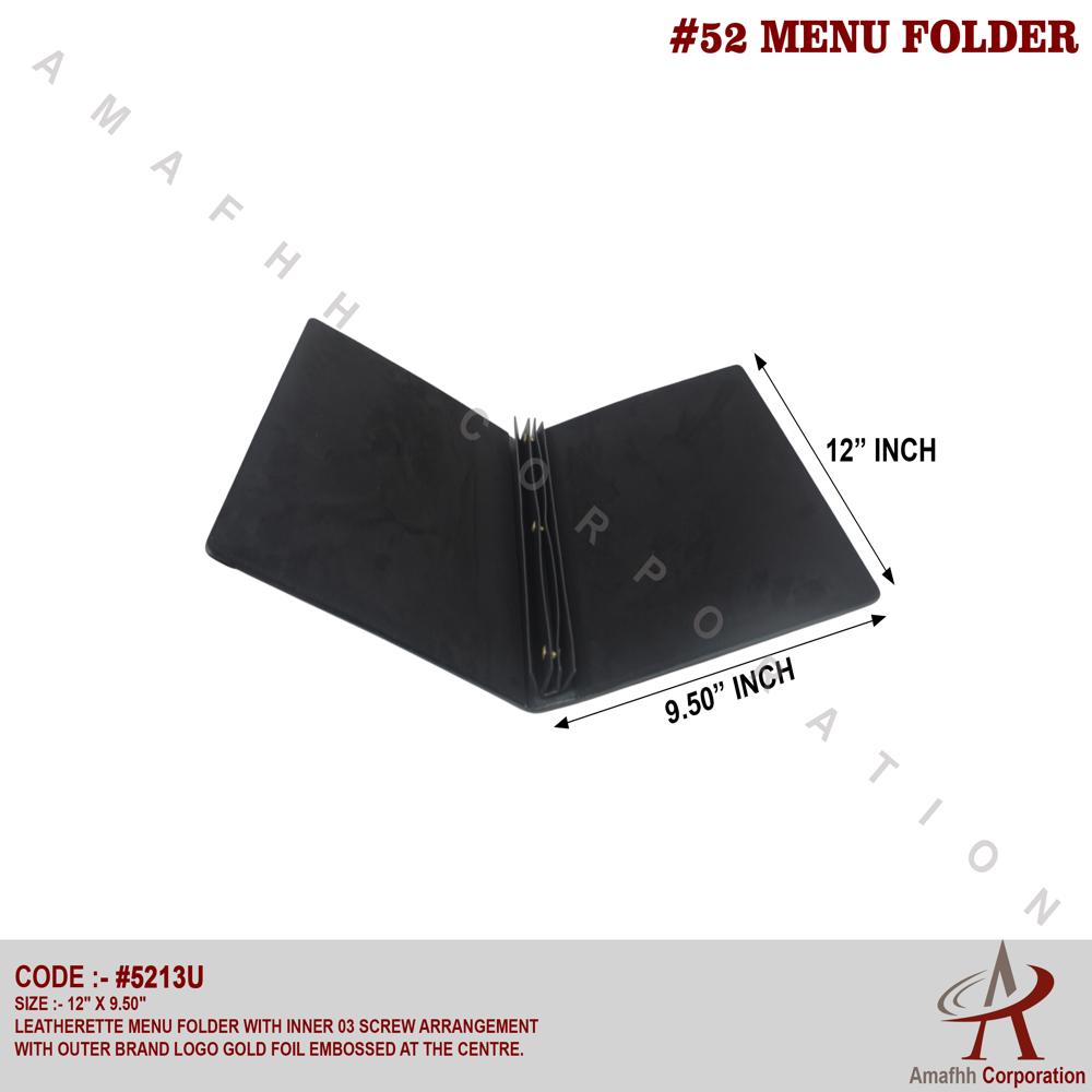 Leaatherette Menu Folder - Color: Black