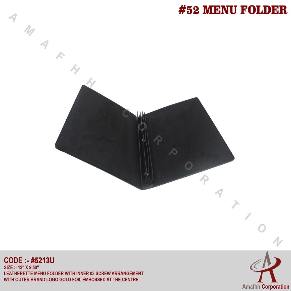 Leaatherette Menu Folder - Color: Black