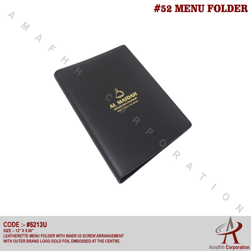 Leaatherette Menu Folder - Color: Black