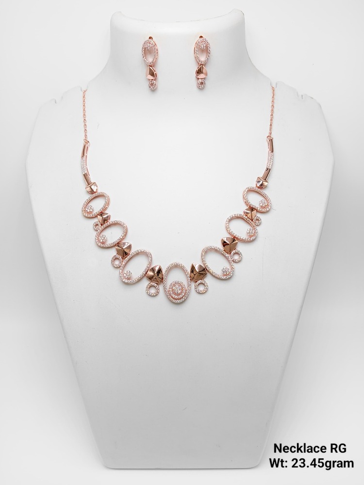 92.5 New Design Silver Nacklace Rose Gold