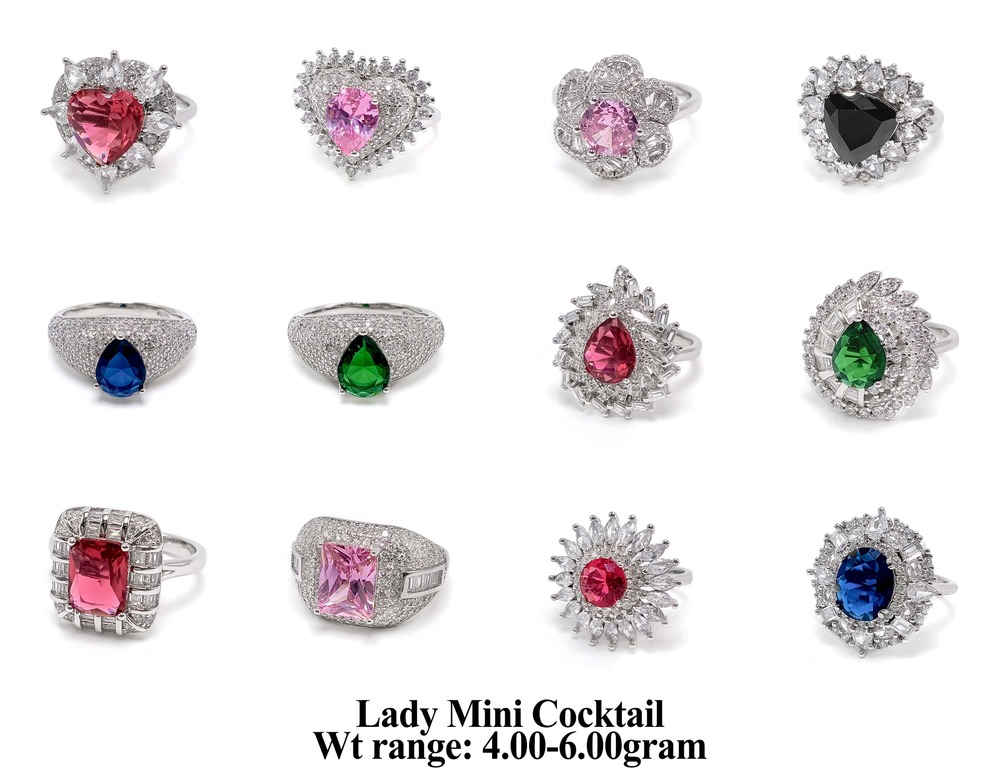92.5 New Design Silver Lady Mini Cocktail Ring
