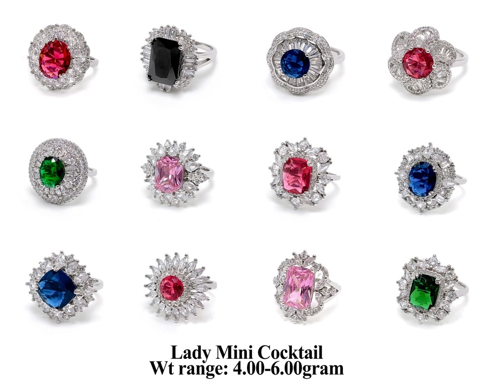 92.5 New Design Silver Lady Mini Cocktail Ring