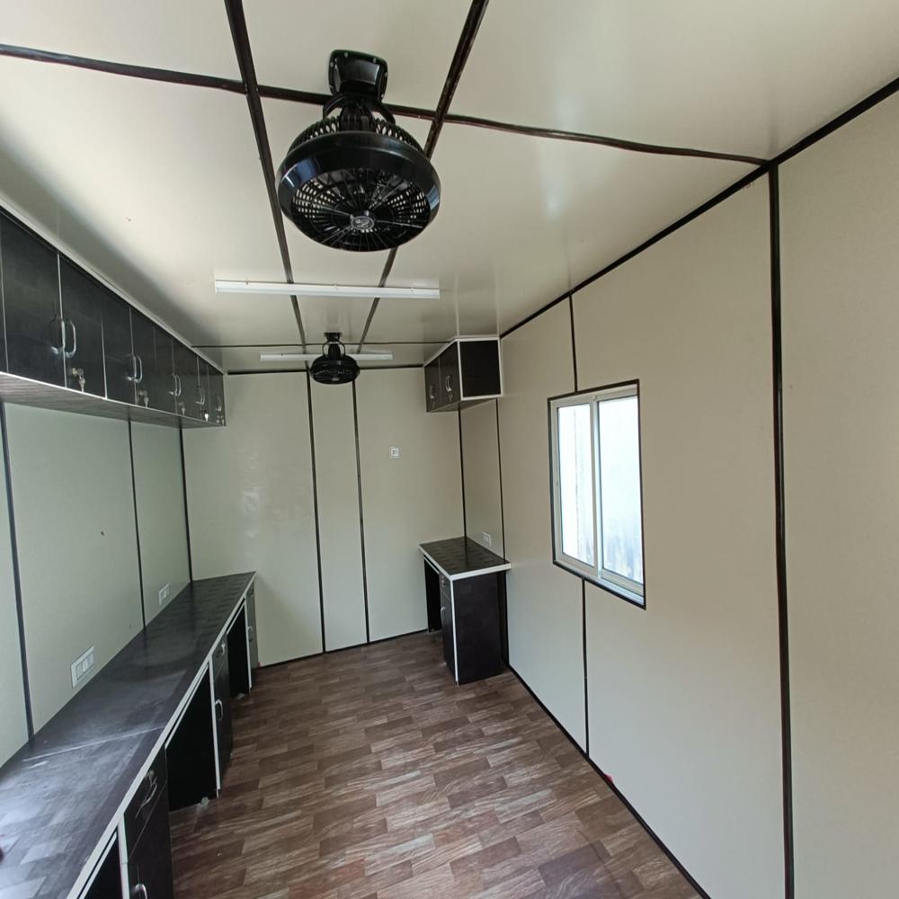 Modular Portable Office Cabin - Container Steel, 40x8 Feet, Custom Color Option | High Wind Resistance, Aluminum Sliding Windows, Ms Doors
