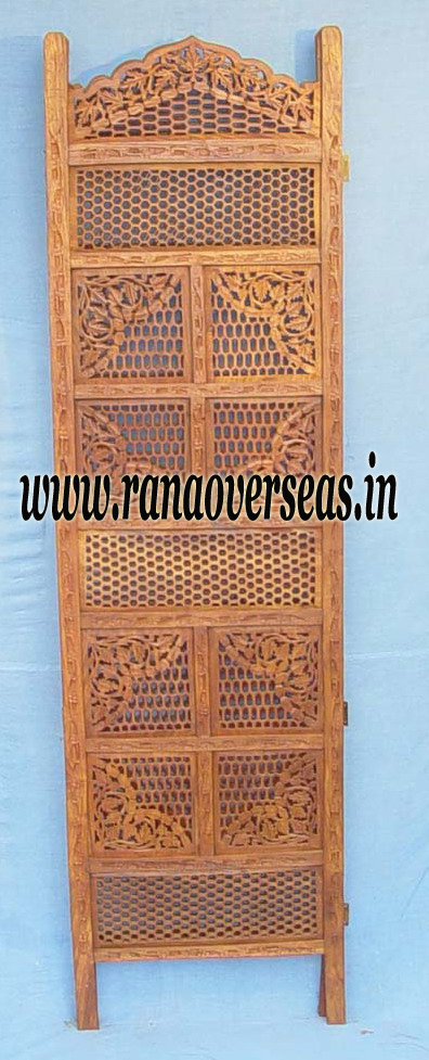 Machine Made Wooden Carved Room Divider Partition Screen