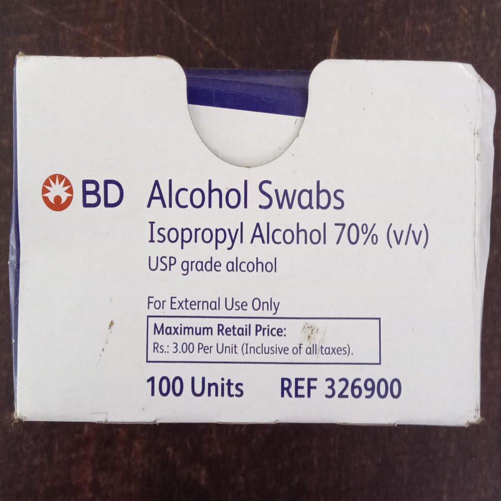 Alcohol Swabs 100 - Storage Instructions: Dry Place