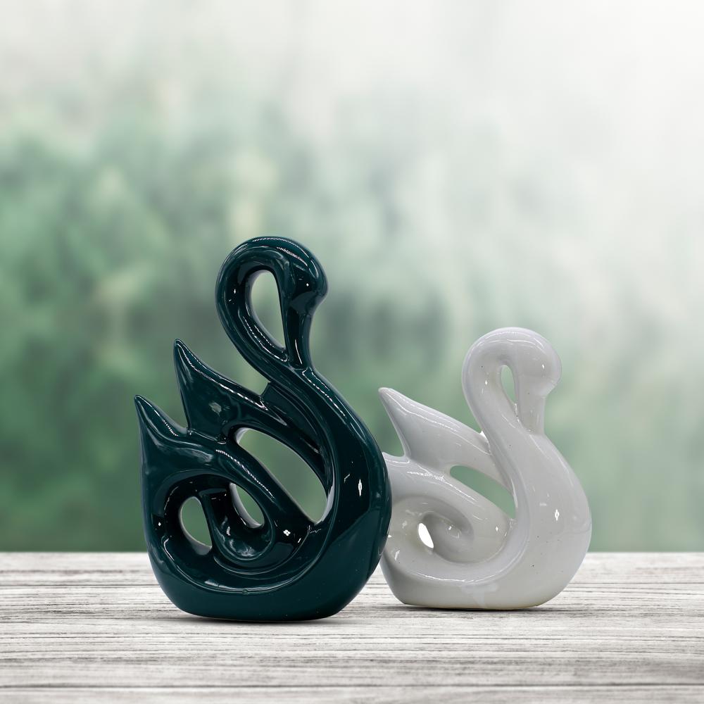 Ceramic Swan Set Of 2 (Black & White) - Features: Good Quality