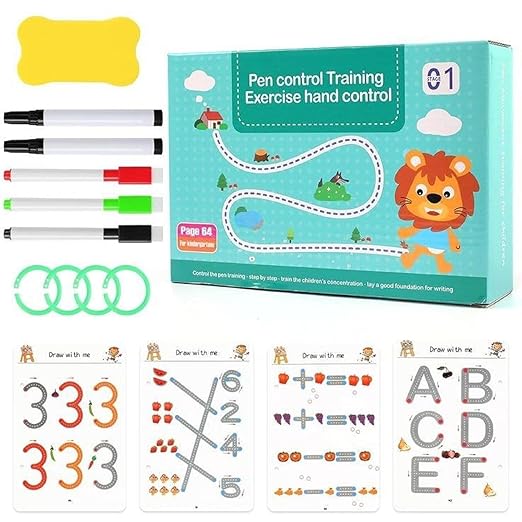 English Writing Pen Control Training Book - Color: Multi