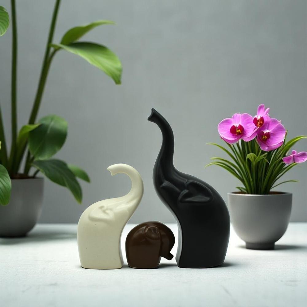  Ceramic Elephant Set Of 3