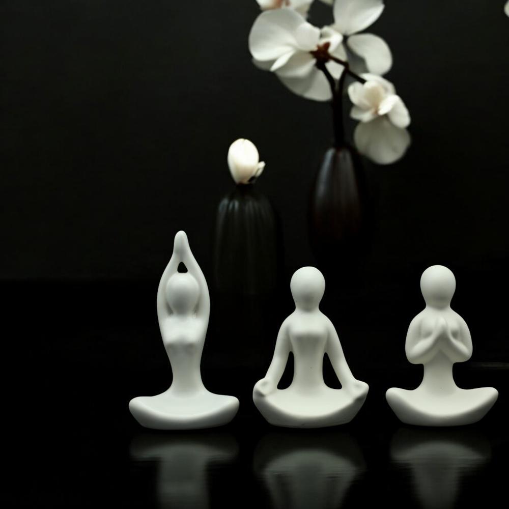 Ceramic Yoga Lady Set of 3 