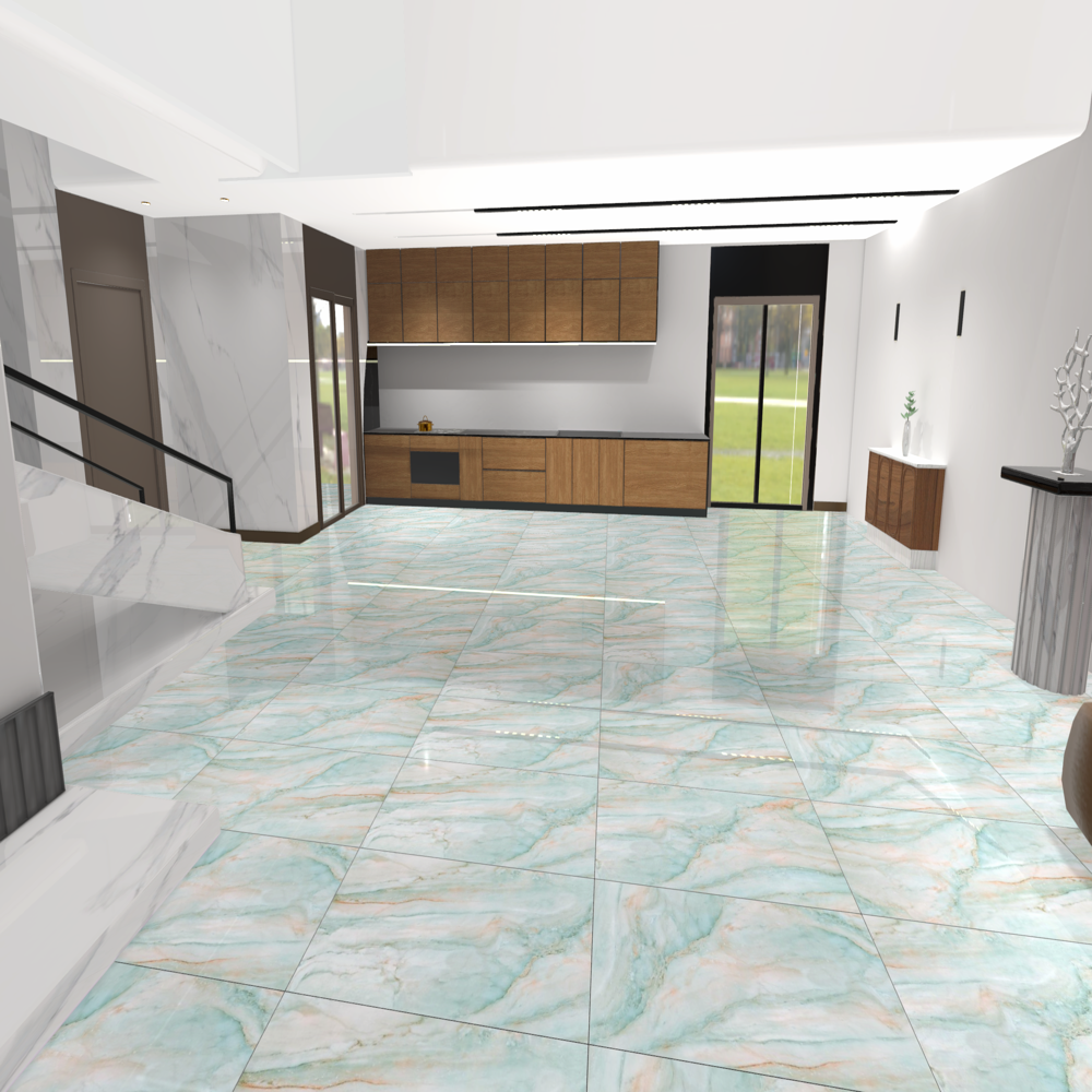 Inky Series Vitrified Floor Tiles - Color: Multi