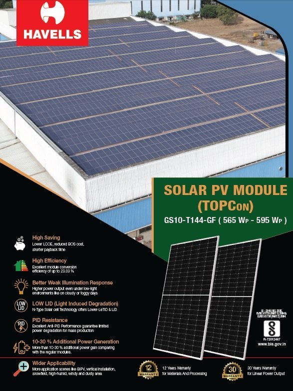 Havells Bifacial N-Topcon 590 Watt