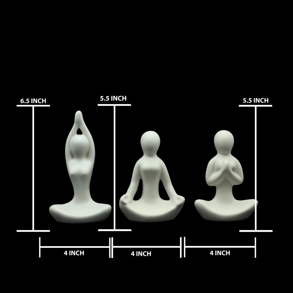 Ceramic Yoga Lady Set of 3