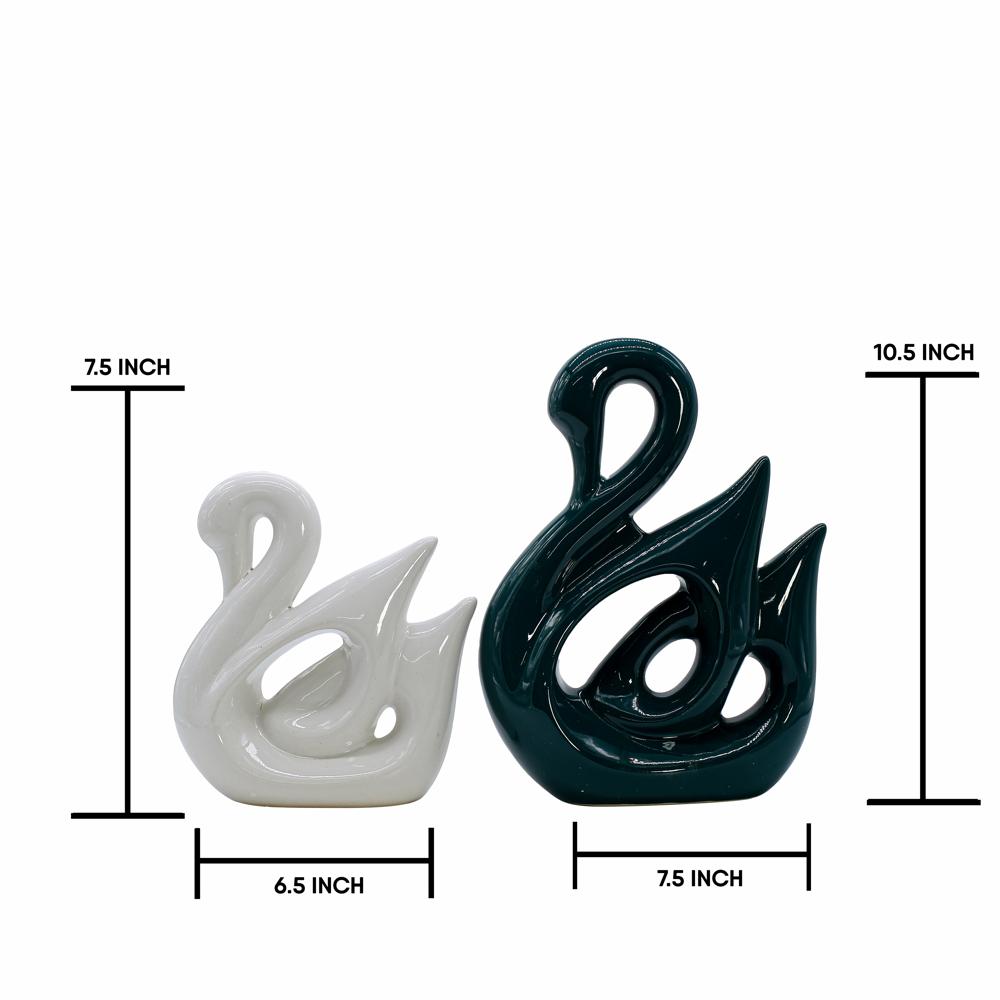 Ceramic Swan Set of 2 (Black & White)