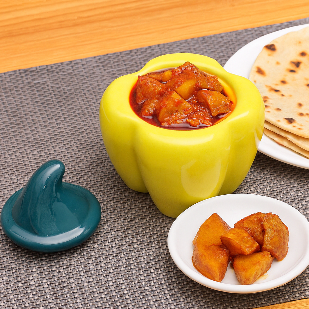 Ceramic Capsicum Yellow - Design Type: Jar