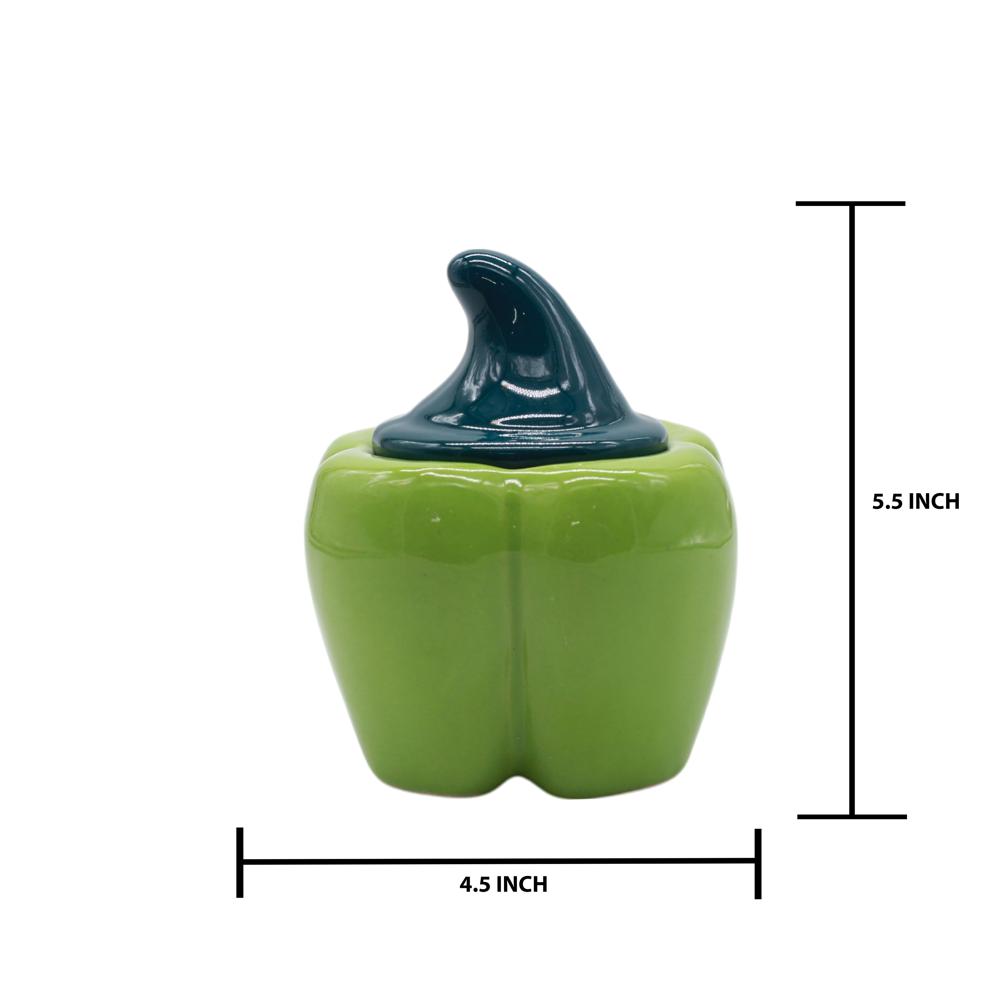 Ceramic Capsicum Green - Design Type: Jar