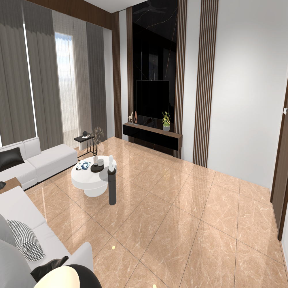Glossy Vitrified Tiles - Color: Brown