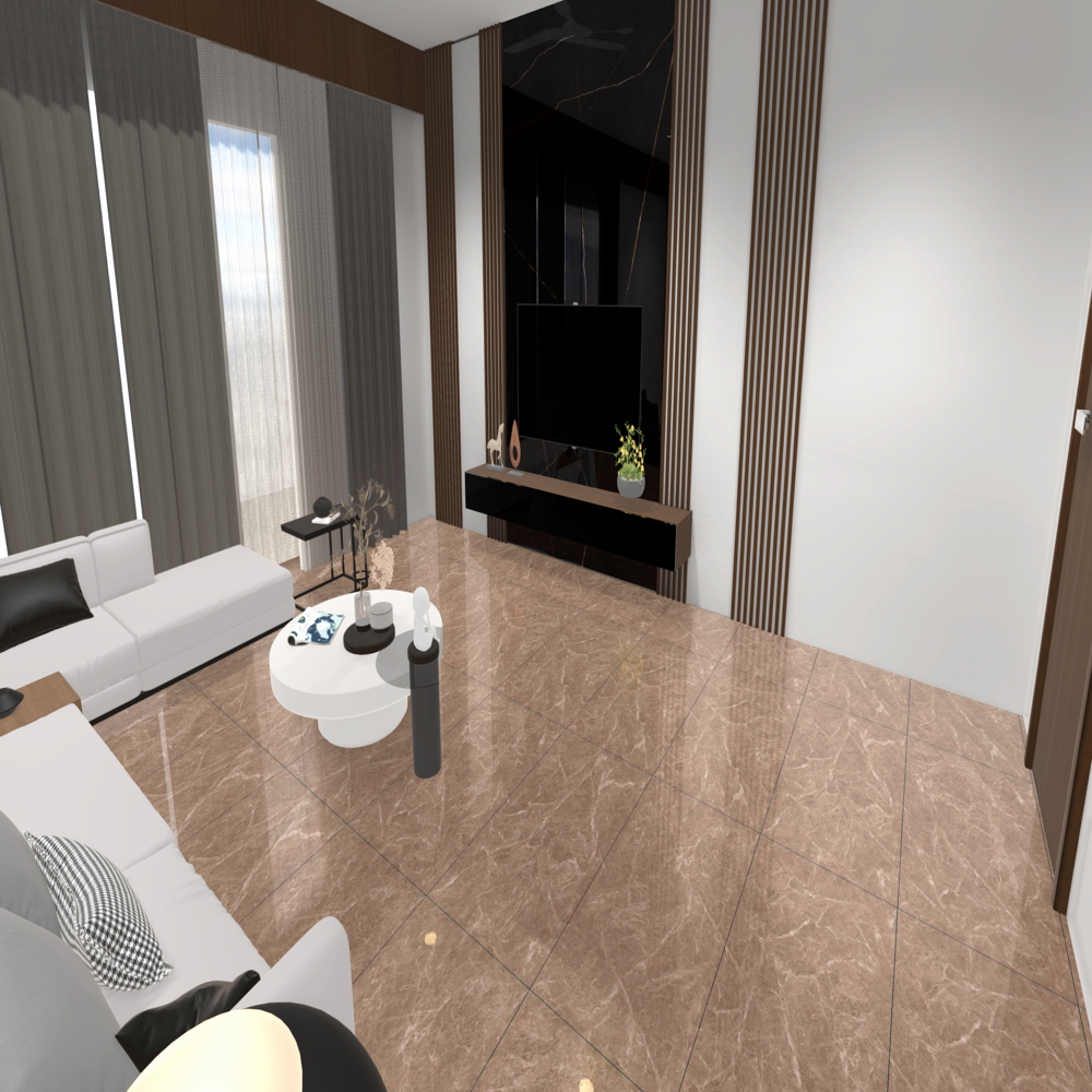 Glossy Vitrified Tiles - Color: Brown