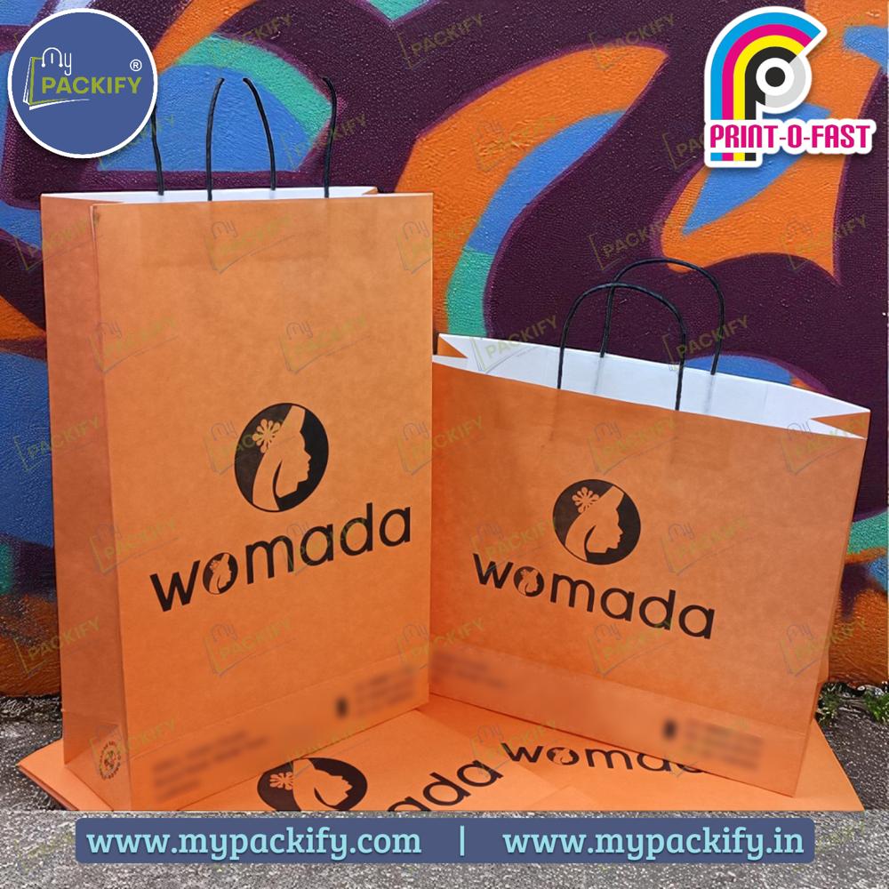 Twisted Paper Handle Carry Bag - Color: Green