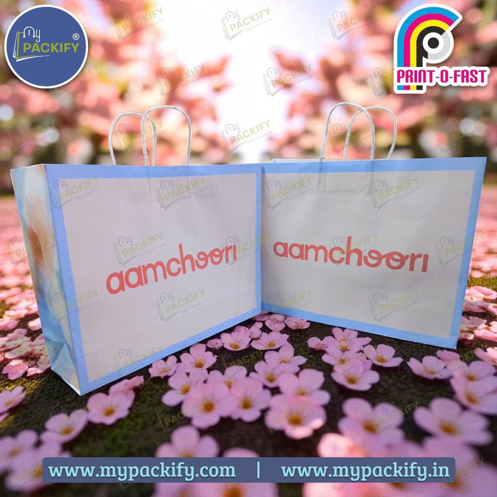 Multi Color Paper Bag Medium - Color: Green