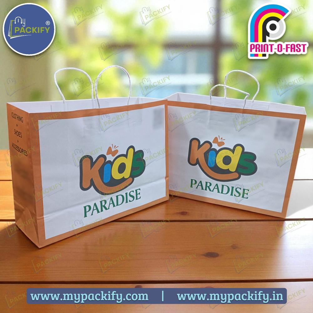 Multi Color Paper Bag Medium - Color: Green