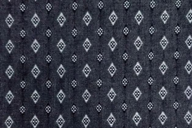 Diamond With Skull Design Jacquard Denim Fabric - Color: Different Available