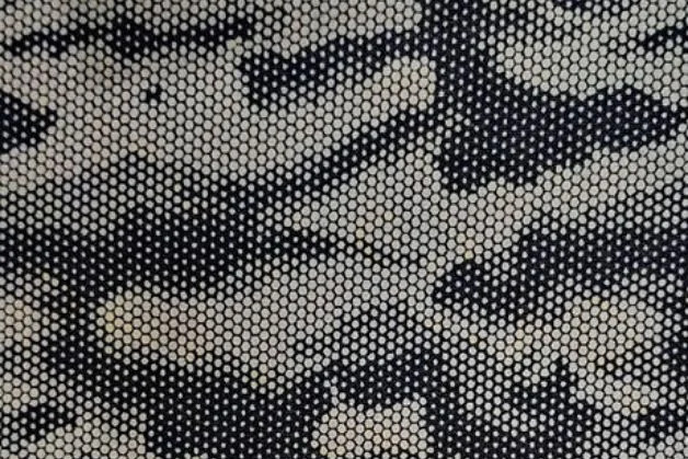 White And Blue Perforated Camouflage Jacquard Denim Fabric - Color: Different Available