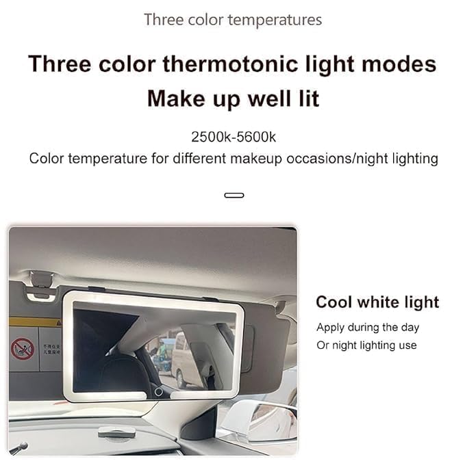 Car Vanity Mirror - Color: White