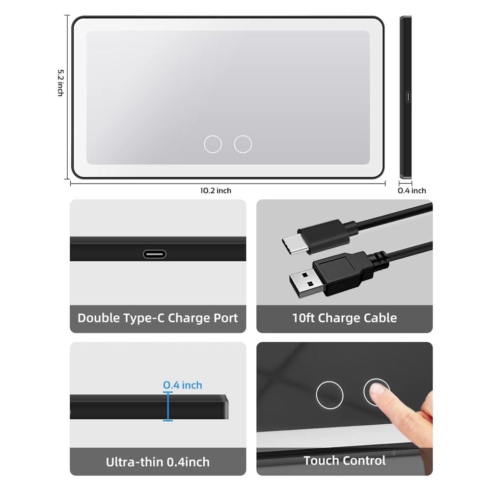 Led Car Visor Vanity Mirror - Color: White