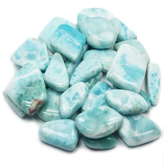 Larimar Tumbled Stone - Color: Blue