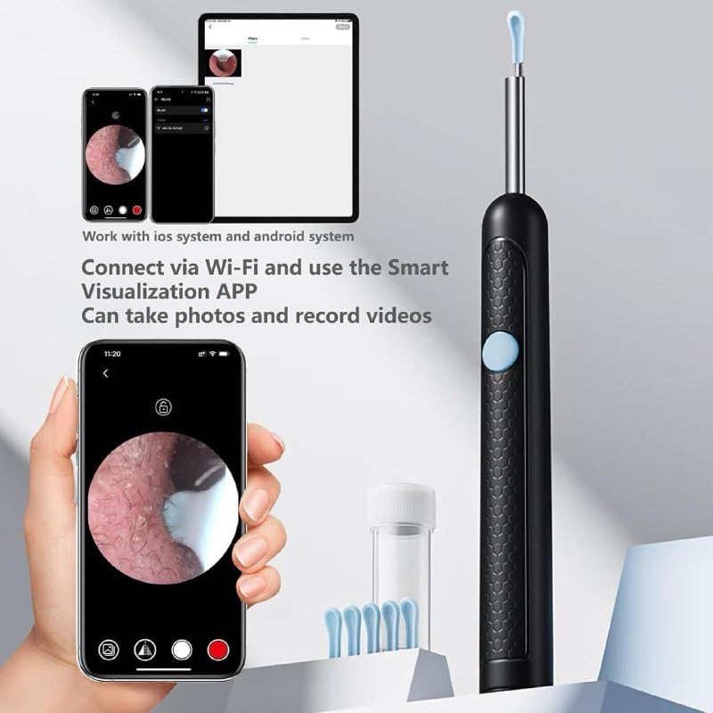 Earwax Cleaner With Camera - Color: Black