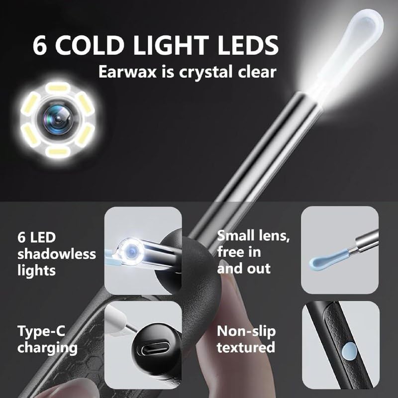 Earwax Cleaner With Camera - Color: Black
