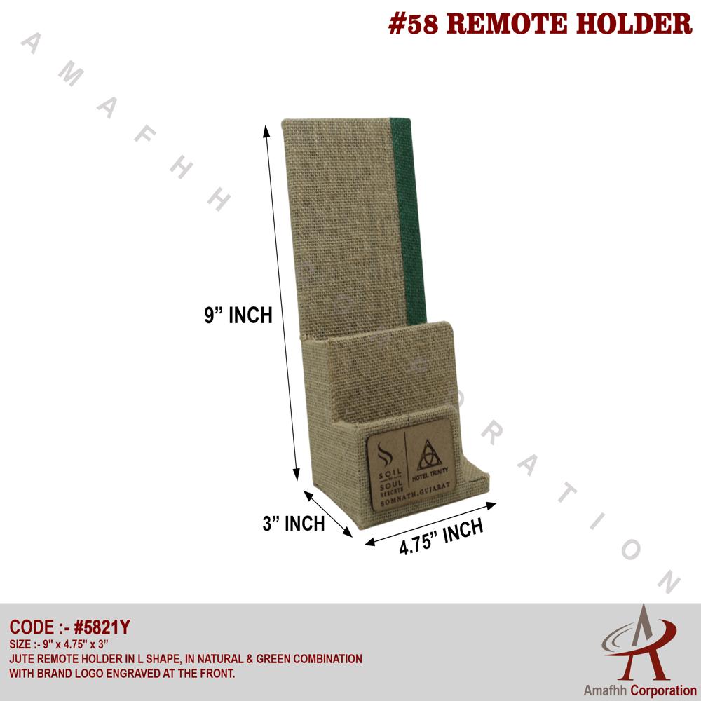 Jute Remote Holder - Shape: L _shape