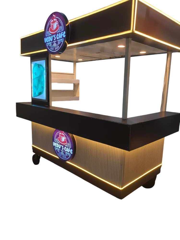 Mild Steel Coffee And Sandwich Cart - Color: Multi Colour