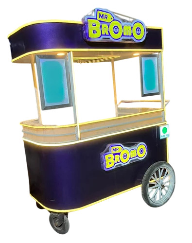Mild Steel Momos Food Cart - Color: Multi Colour