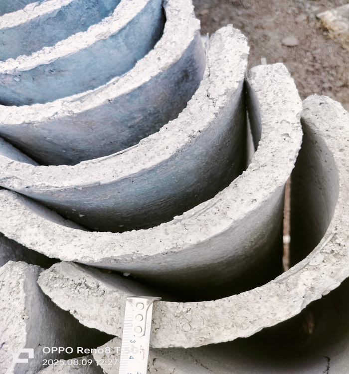 Rcc Half Round Pipe - 150mm Diameter, 3-4 Meters Length | Durable Grey Design, Multiple Thickness Options, Warranty Included