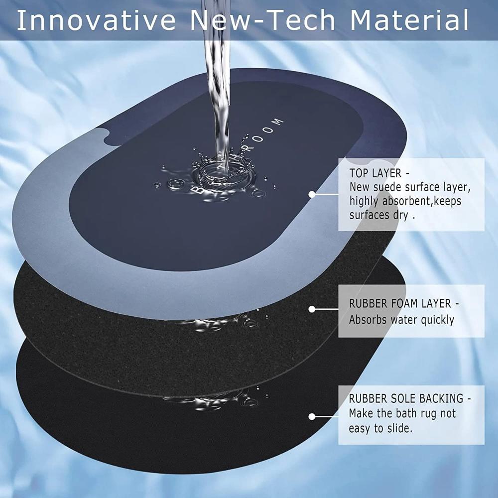 Square Bathroom Mat - Material: Rubber